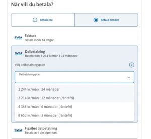 delbetaling av solskjerming